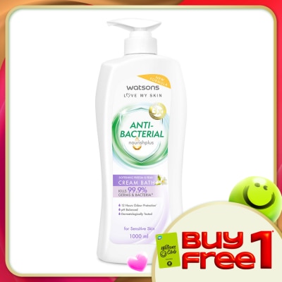 WATSONS - Freesia & Pear Softening Antibacterial Cream Bath 1L