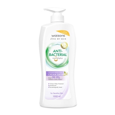 WATSONS Freesia & Pear Softening Antibacterial Cream Bath 1000ML