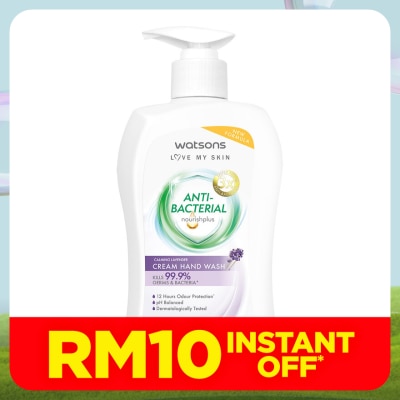 WATSONS Lavender Calming Antibacterial Cream Hand Wash 500ML