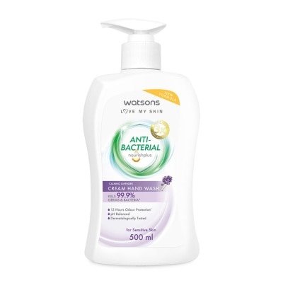 WATSONS Lavender Calming Antibacterial Cream Hand Wash 500ML