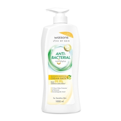 WATSONS Orange & Lime Rejuvenating Antibacterial Cream Bath 1000ML