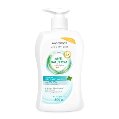 WATSONS Cooling Mint Antibacterial Gel Hand Wash 500ML