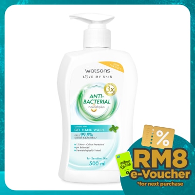 WATSONS Cooling Mint Antibacterial Gel Hand Wash 500ML