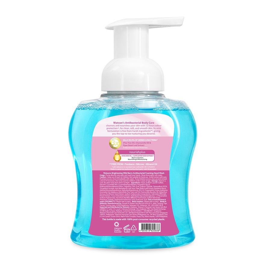 Wild Berry Brightening Antibacterial Foaming Hand Wash 300ML image