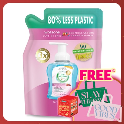 WATSONS Wild Berry Brightening Antibacterial Foaming Hand Wash Refill 285ML