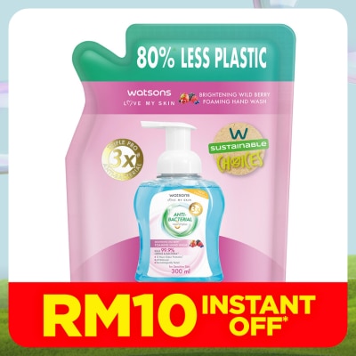WATSONS Wild Berry Brightening Antibacterial Foaming Hand Wash Refill 285ML