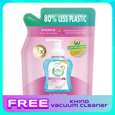WATSONS Wild Berry Brightening Antibacterial Foaming Hand Wash Refill 285ML