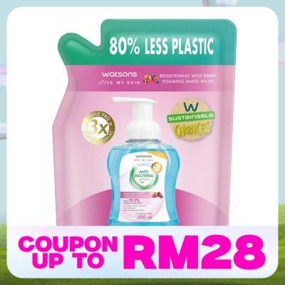 WATSONS Wild Berry Brightening Antibacterial Foaming Hand Wash Refill 285ML