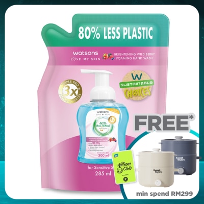 WATSONS Wild Berry Brightening Antibacterial Foaming Hand Wash Refill 285ML
