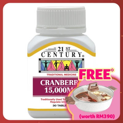 21ST CENTURY Cranberry 15000mg Tablets 30's
