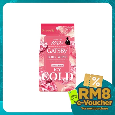 GATSBY Ice-type Deodorant Body Wipes Freeze Peach 30S
