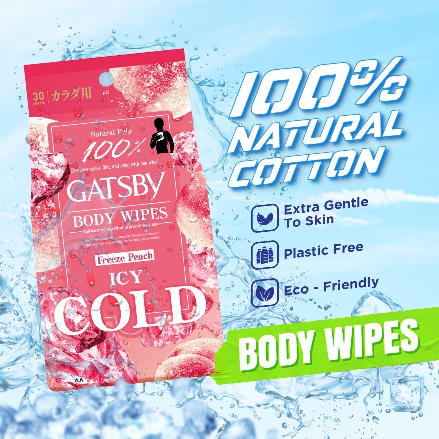 Ice type Deodorant Body Wipes Freeze Peach 30S image