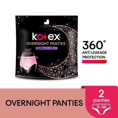 KOTEX Overnight Panties S-M (2s) - Period Panties with 360⁰ Anti-Leakage Protection Disposable