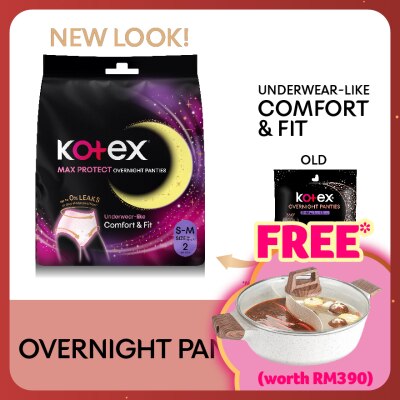 KOTEX Overnight Panties S-M (2s) - Period Panties with 360⁰ Anti-Leakage Protection Disposable