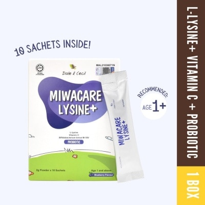 MIWACARE MIWACARE Lysine+ Lysine with Vitamin C + Probiotics Kids Age 1 and above (1 Box x 10 Sachets)
