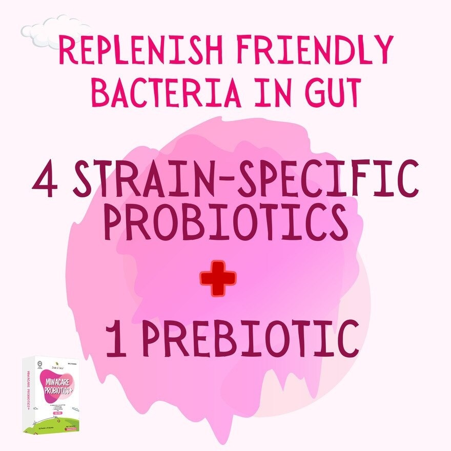 Probiotics+ 4 Strain-specific Probiotics & 1 Prebiotic Kids Age 1 & Above (1 Box x 10 Sachets)