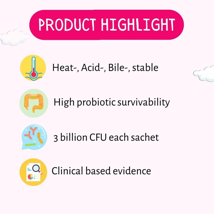 MIWACARE Probiotics+ 4 Strain-specific Probiotics & 1 Prebiotic Kids Age 1 & Above (1 Box x 10 Sachets)