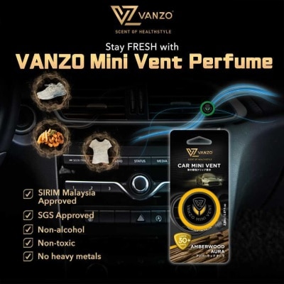 VANZO Car Mini Vent Perfume 2ml Amberwood Aura