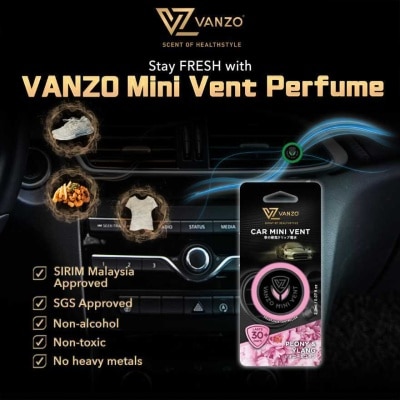 VANZO Car Mini Vent Perfume 2ml Peony & Ylang