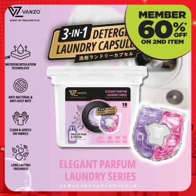 VANZO VZ 3 IN 1 Laundry Capsules English Pear & Freesia 18 capsules