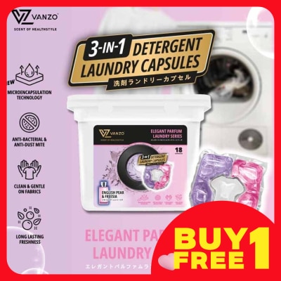 VANZO VZ 3 IN 1 Laundry Capsules English Pear & Freesia 18 capsules