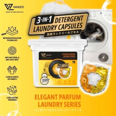VANZO VZ 3 IN 1 Laundry Capsules Blooming Jasmine 18 capsules