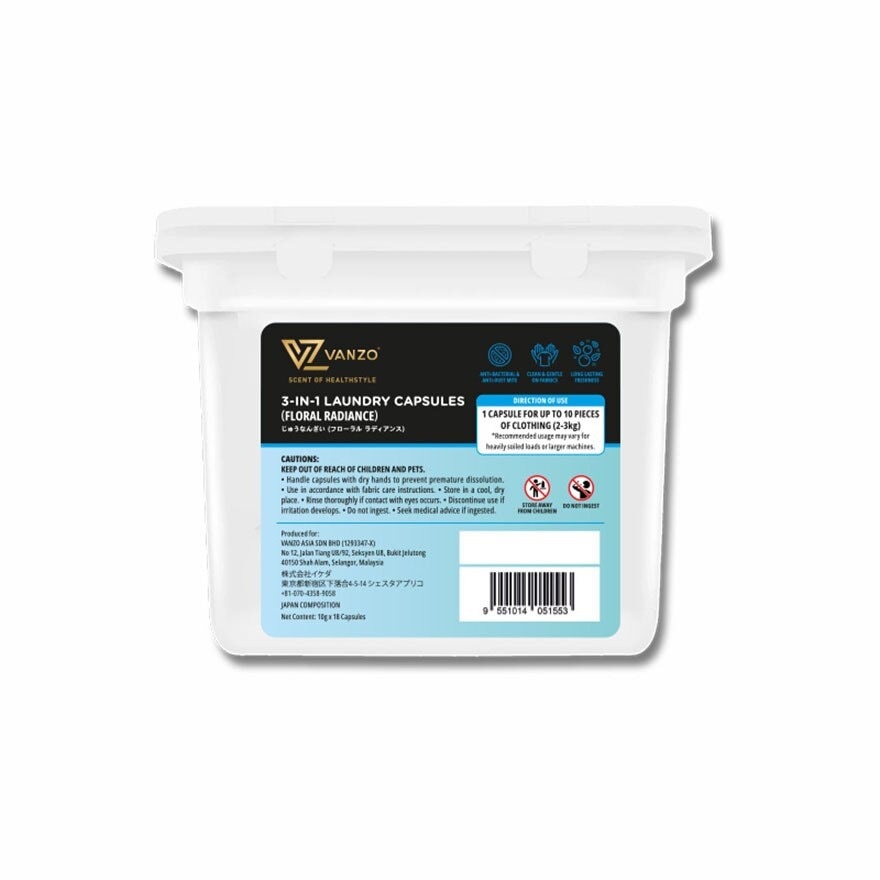 VZ 3 IN 1 Laundry Capsules Floral Radiance 18 capsules