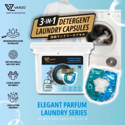 VANZO 3-IN-1 Laundry Capsules 18 cap - Floral Radiance (Miss Dior)