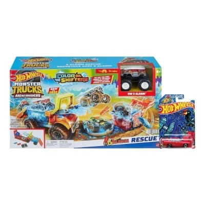 HOT WHEELS Monster Trucks Arena Smashers Trackset and Proton Saga Special Edition Bundle