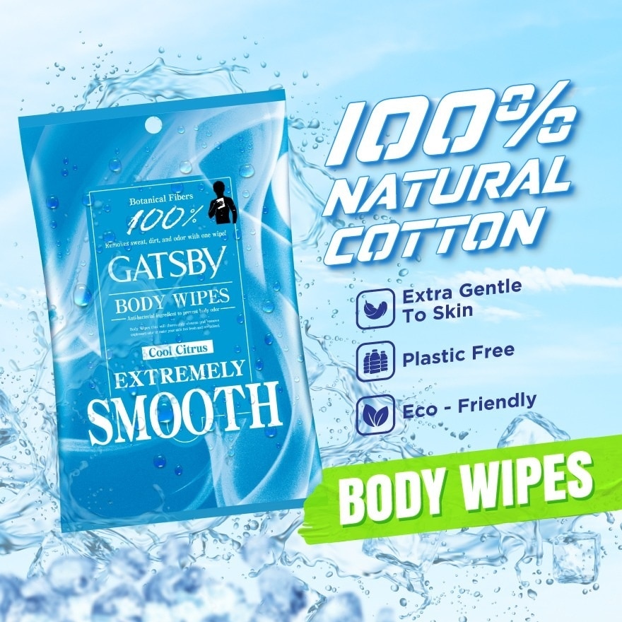 Powder-Type Deodorant Body Wipes Cool Citrus 10S