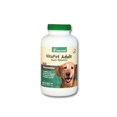 NATURVET Vitapet Adult Daily Vitamins With Glucosamine Chewable Tablets 180s