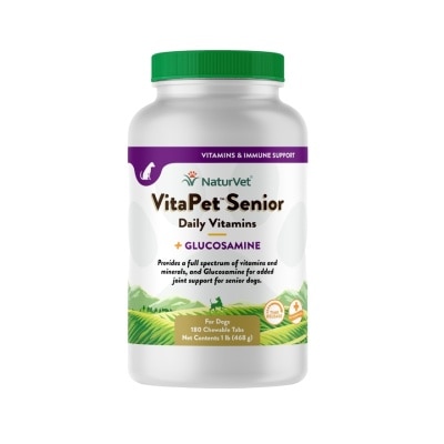 NATURVET Vitapet Adult Daily Vitamins With Glucosamine Chewable Tablets 180s