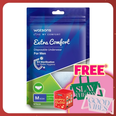 WATSONS Extra Comfort Disposable Underwear Cotton Men M