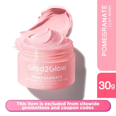 GLAD2GLOW Pomegranate Niacinamide Brightening Claymask 30g