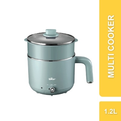 BEAR Multi Cooker Steamer Electric Hot Pot Boiling Pot 2-Layers Rice Cooker (1.2L) BMC-G12L