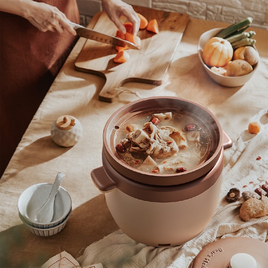 Electric Stew Pot Slow Cooker Purple Clay Pot Soup Pot Porridge Pot (5L) BMC-AE50L