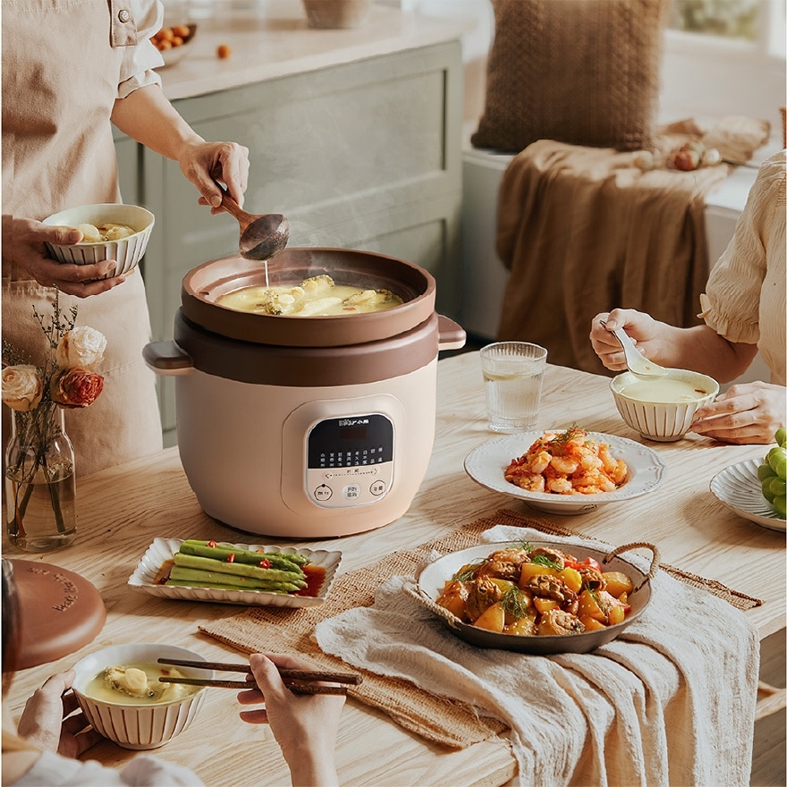 Electric Stew Pot Slow Cooker Purple Clay Pot Soup Pot Porridge Pot (5L) BMC-AE50L