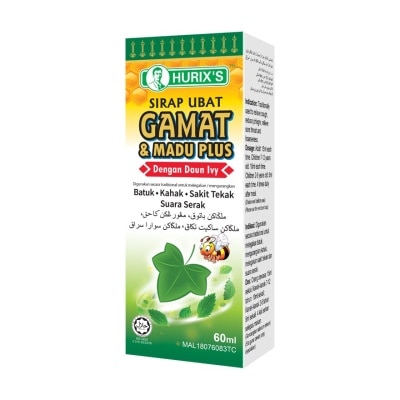 HURIX'S Sirap Ubat Gamat & Madu Plus (Dengan Daun Ivy) 60ml