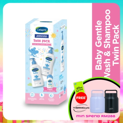 CETAPHIL - Gentle Wash & Shampoo 400ml x 2 +  GWP