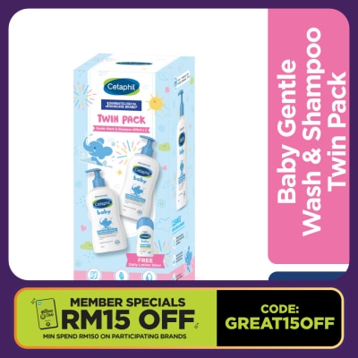 CETAPHIL Gentle Wash & Shampoo 400ml x 2 +  GWP