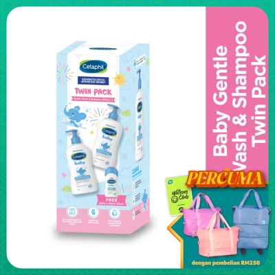 CETAPHIL Gentle Wash & Shampoo 400ml x 2 +  GWP