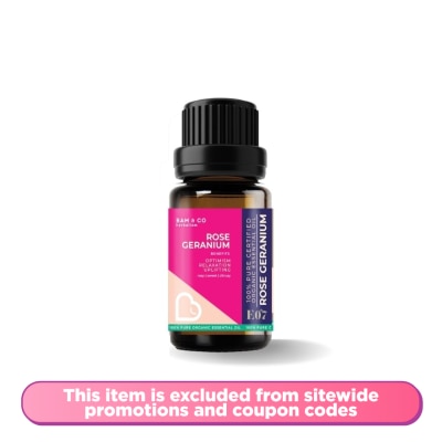 BAM & CO Rose Geranium Organic Essential Oil 10ml