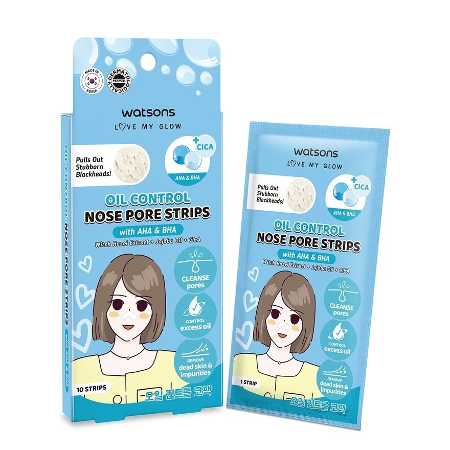 Oil Control Nose Pore Strips With AHA & BHA 10S