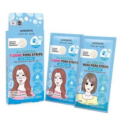 WATSONS - Oil Control T-Zone Pore Strips With AHA & BHA 5S Nose + 5S Forehead & Chin Strips