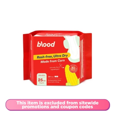 BLOOD Ultrathin Corn Pad Regular Wings 25cm 14s