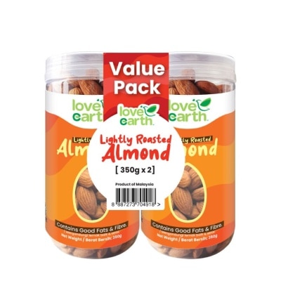 LOVE EARTH Lightly Roasted Almond Twin Pack 350g x 2