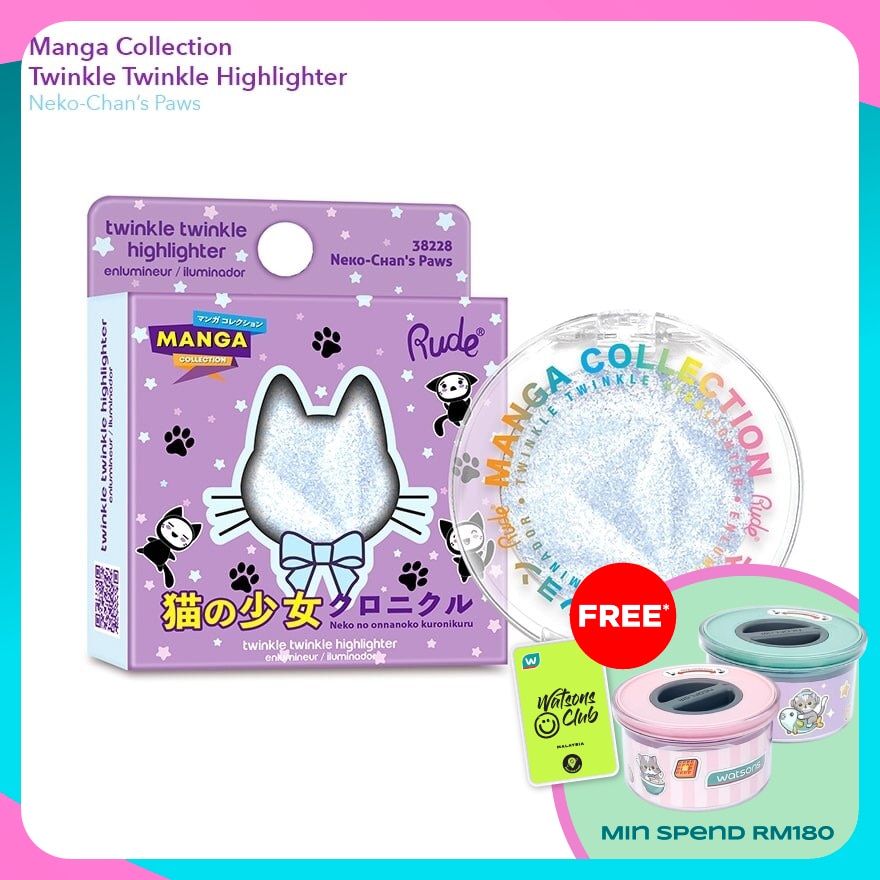 RUDE COSMETIC Manga Collection Twinkle Twinkle Highlighter Neko-Chan's Paws