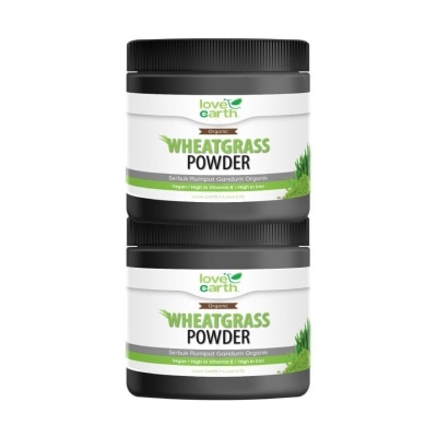 LOVE EARTH Organic Wheatgrass Powder Twin Pack 185g x 2