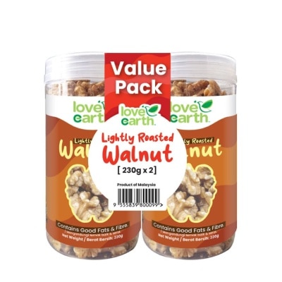 LOVE EARTH Lightly Roasted Walnut Twin Pack 230g x 2