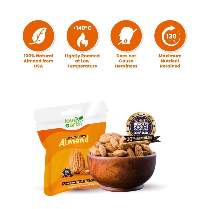 Lightly Roasted Almond Snack Pack 40g